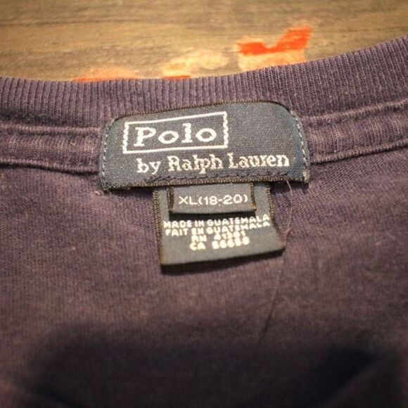 Vintage Polo by Ralph Lauren Navy Graphic T-Shirt - Size XL 18-20 - Picture 3 of 4